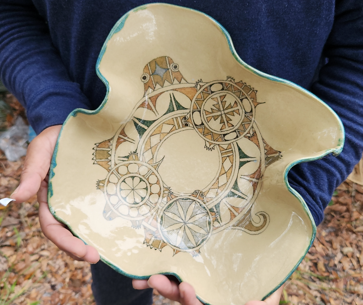 "Mother Turtle with 4 lil'uns" Hidden Treasure Series #3